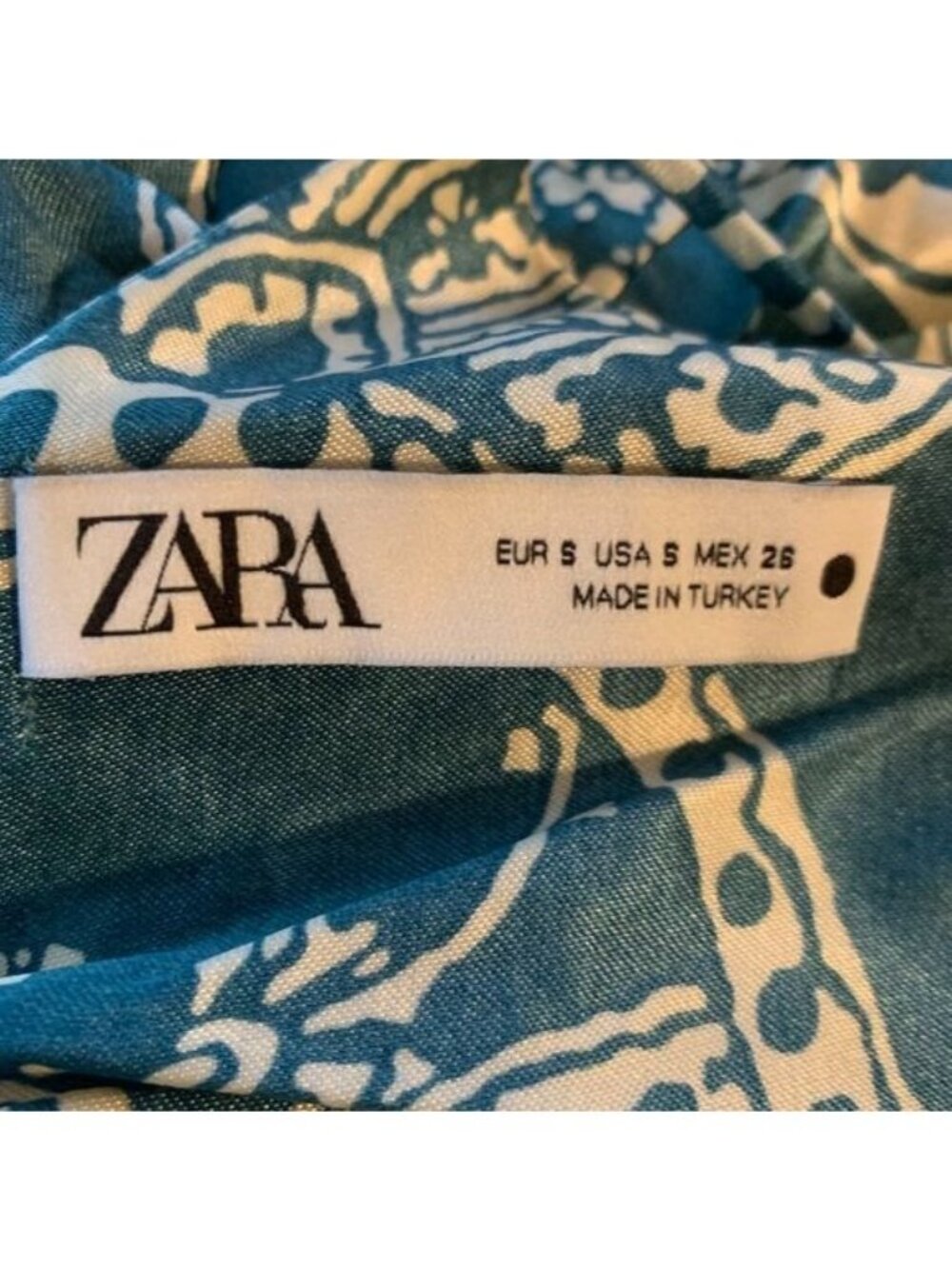 Zara Womens Green & Beige Paisley Slip Dress With Adjustable Straps Size Small - Picture 5 of 7